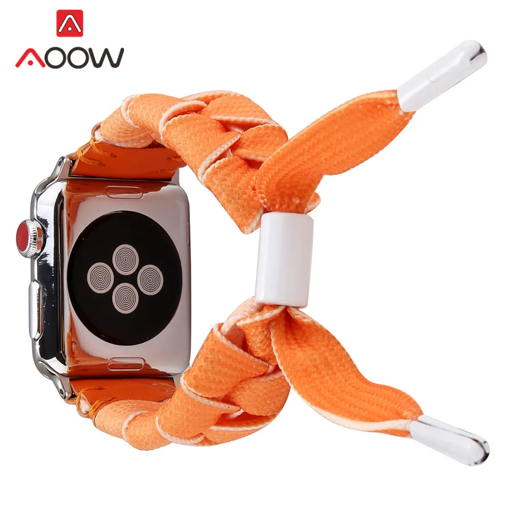 Модный креативный нейлоновый кожаный ремешок для часов для Apple Watch 38 мм 42 мм 40 мм 44 мм плетеный браслет ремешок для iwatch 1 2 3 4