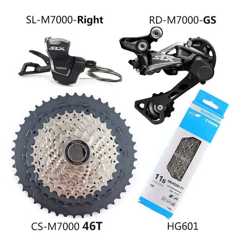 SHIMANO SLX M7000 Upgrade-Kit MTB горный велосипед M7000 набор 11 скоростей 42T 46T M7000 задний переключатель рычаг переключения передач kmc цепь - Цвет: 11-46T Boxed HG601