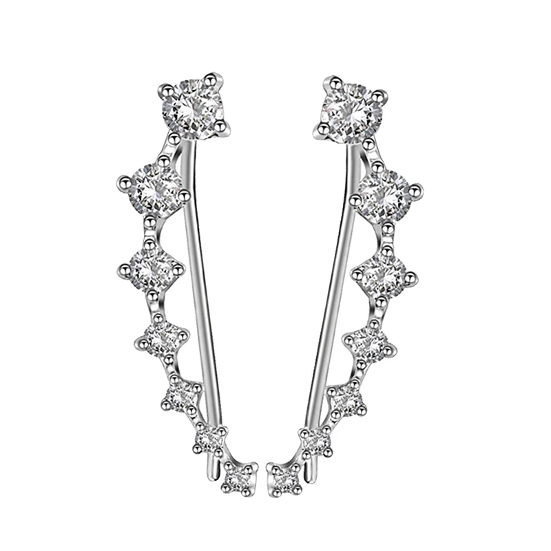 Женские длинные серьги-гвоздики со звездой золотистые/Серебристые серьги разных