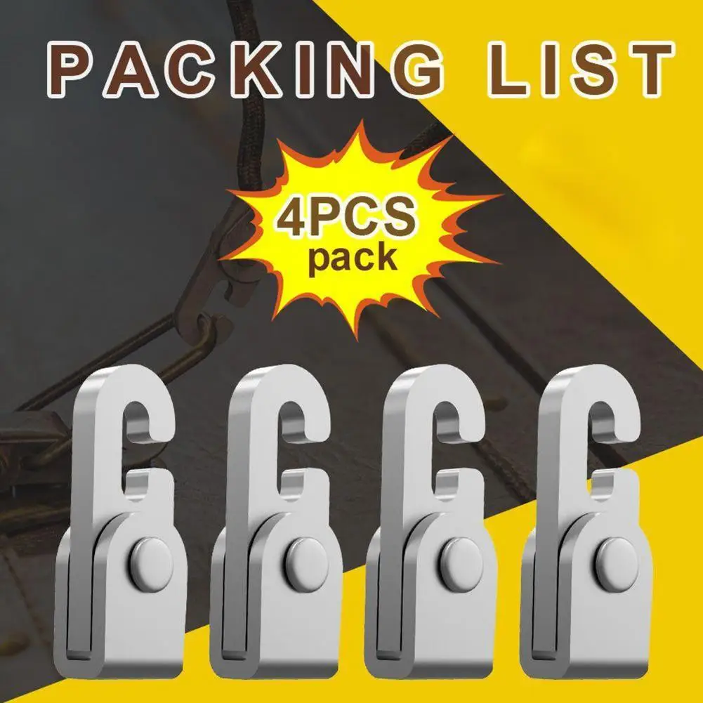 

1 Set Automatic Lock Hook Stable Stainless Steel Practical Self-locking Safety Lock Hook for Travel