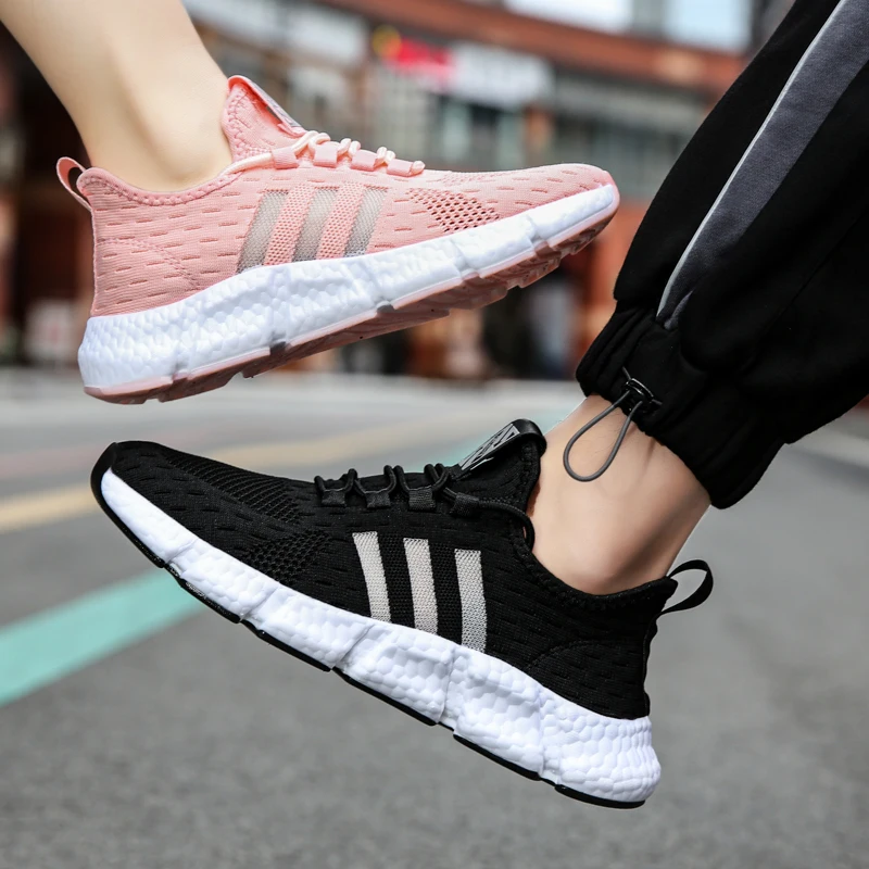 Кроссовки сетчатые для мужчин и женщин дышащие сникерсы на платформе