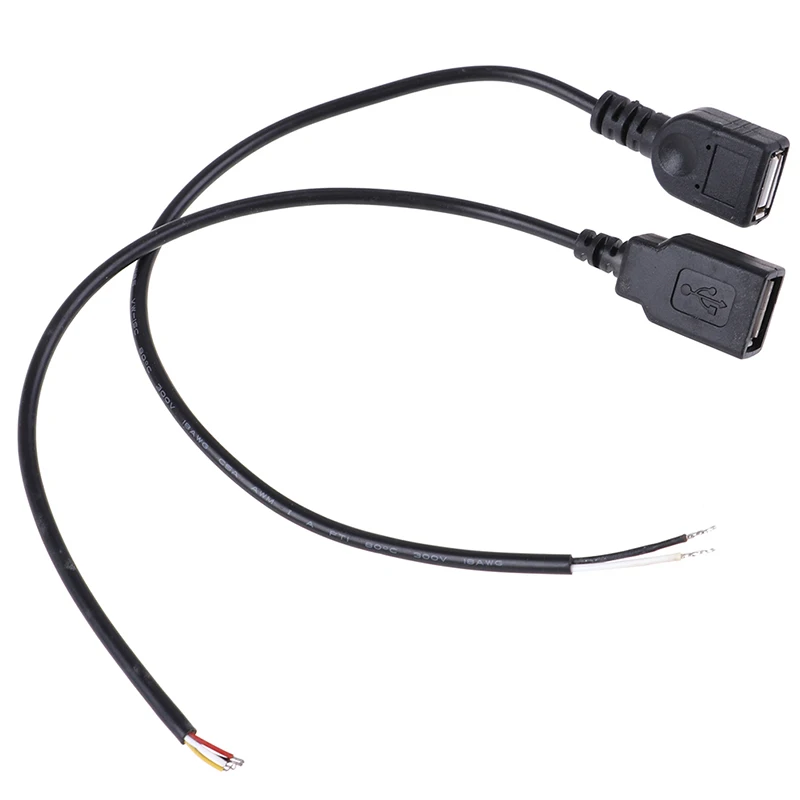 1 шт. 26 см 30 USB 2 0 Гнездовой разъем Jack кабель питания 2Pin 4Pin Черный зарядный передачи