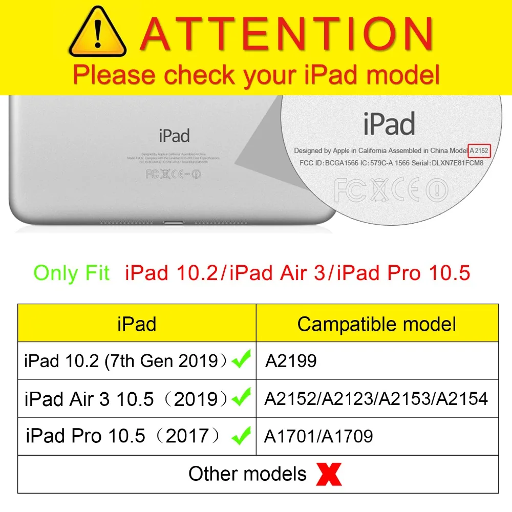 Чехол для iPad Air Pro 10,5 7-го поколения, ультра тонкий умный чехол для iPad 10,2 Air 3, чехол