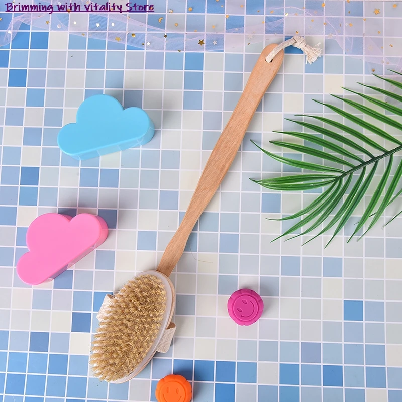 

Отшелушивающая щетка для тела с длинной деревянной ручкой, массажер для тела с щетиной кабана, щетка для очистки кожи с сухой щеткой и душем
