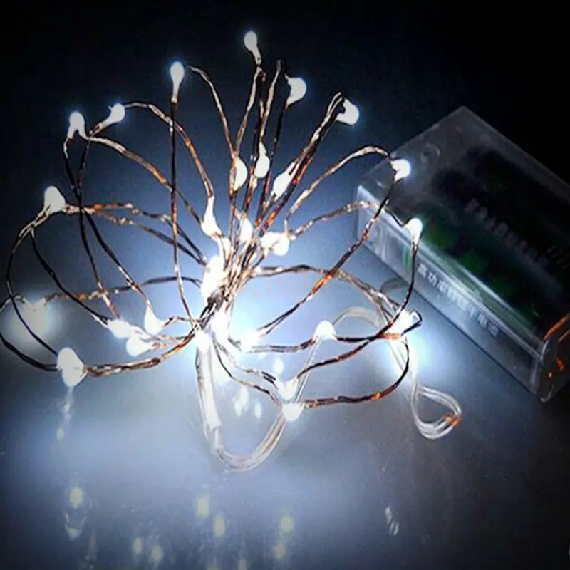 Медная гирлянда с питанием от 3 батареек АА сказочные огни для рождественской