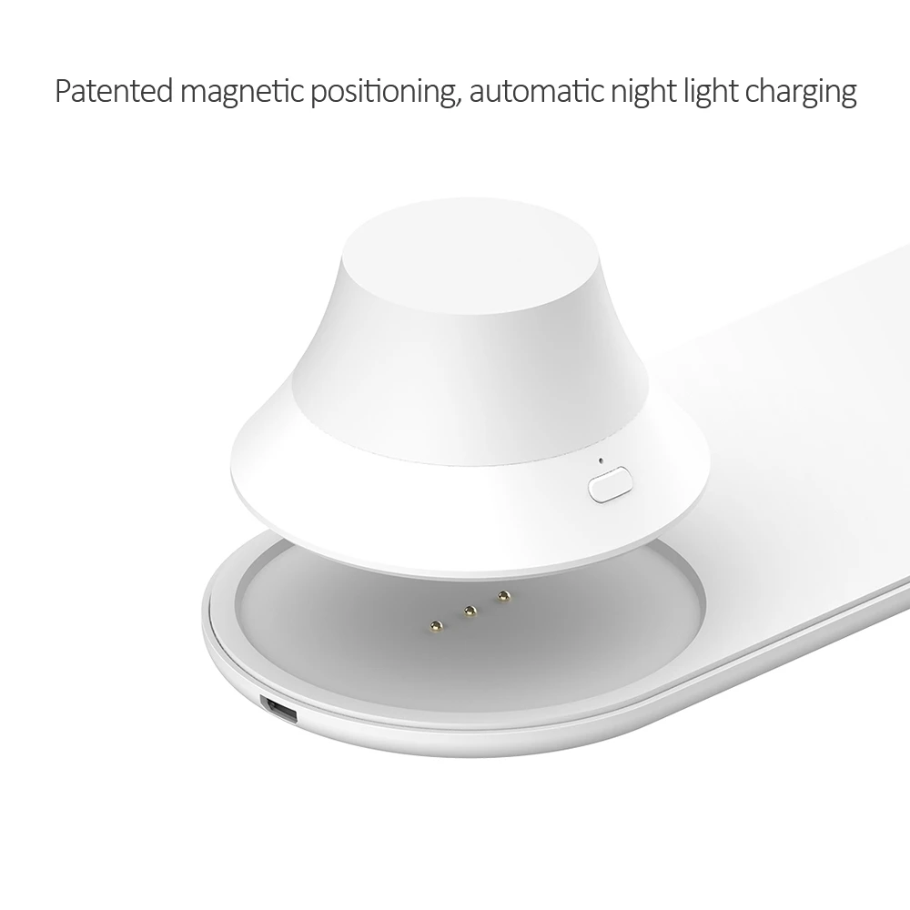 Xiaomi Yee светильник, беспроводное зарядное устройство со светодиодной подсветкой, Ночной светильник, магнитная притяжение, быстрая зарядка для Iphone, samsung, huawei, Xiaomi