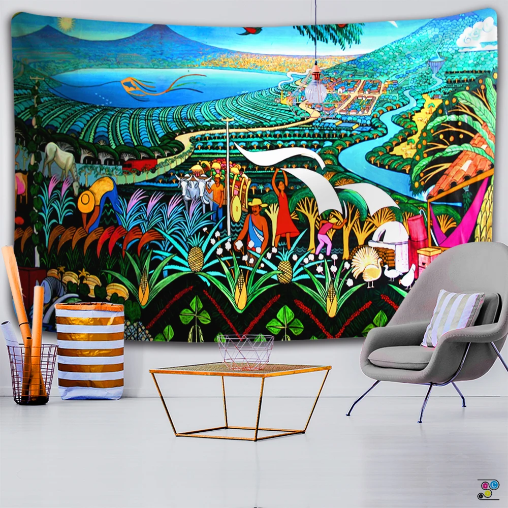 Ван Гог разных цветов с рисунками цвет уникальный Мандела настенный