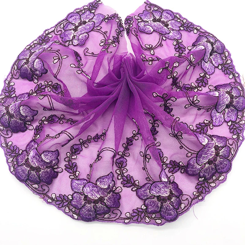 Женская кружевная пряжа с цветочной вышивкой ручной работы из полиэстера 2 ярда