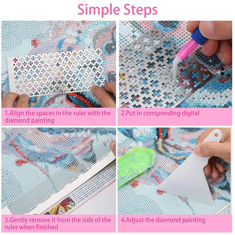 12Pcs Square And Round Diamond Painting Tool With 599 520 Blank Grids Ruler Fix Drill Pen | Дом и сад