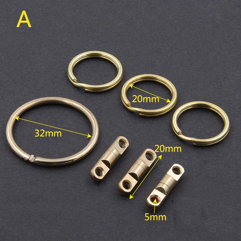 Meetee 1 компл. Кольцо для ключей из чистой меди подвесные пряжки латунные рельефные