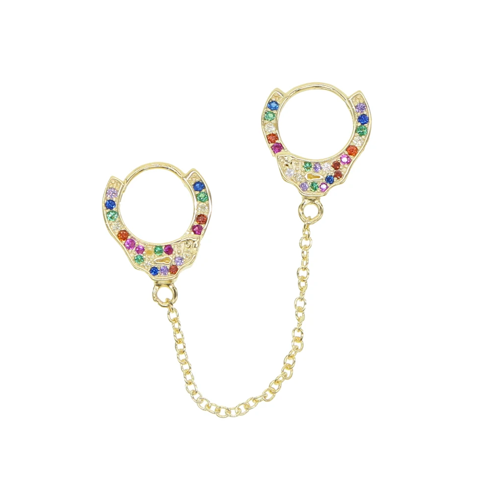 Женские серьги-кисточки из серебра 925 пробы с разноцветными фианитами | Украшения