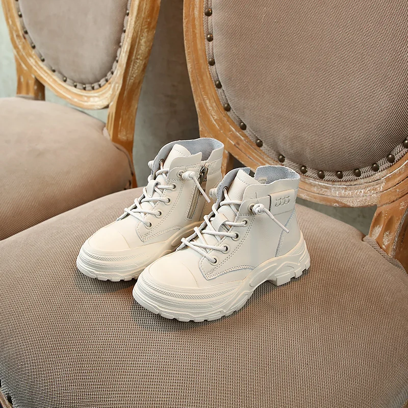 Новая Осенняя детская кожаная обувь для мальчиков спортивная девочек удобная