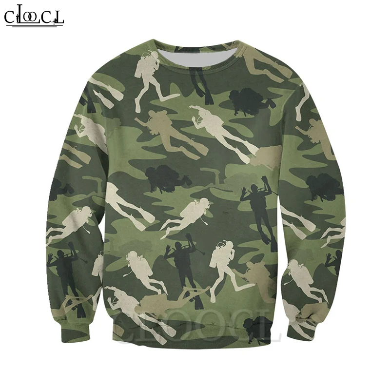 CLOOCL Модные мужские толстовки с 3D принтом свитшот для дайвинга Толстовка Harajuku