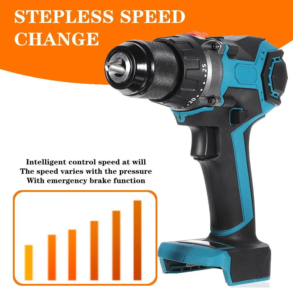 

18V 13mm 450Nm 3 in 1 Brushless Electric Drill Screwdriver 20+3 Torque Cordless Impact Drill DIY Power Tools for Makita Battery