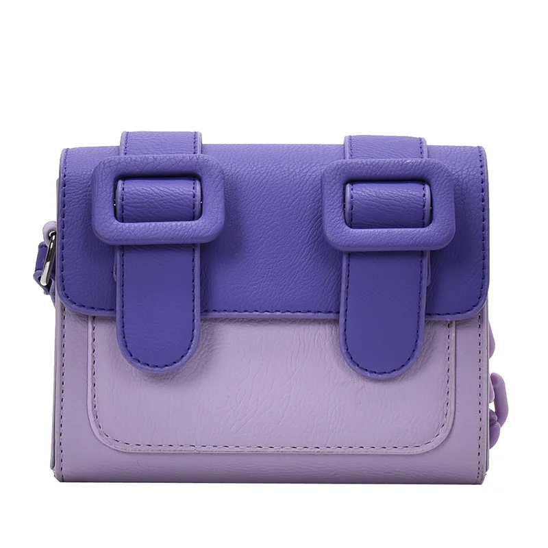 

6 Colors Shoulder Bags Women Contrast PU Sewing Flap Buckle Shoulder Bags For Women Travel Handbag Sac De Luxe Femme