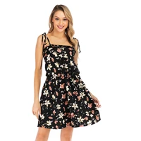 sweet floral printing dresses for women girls 2021 summer fashion casual sexy camisole above knee women dress clothing