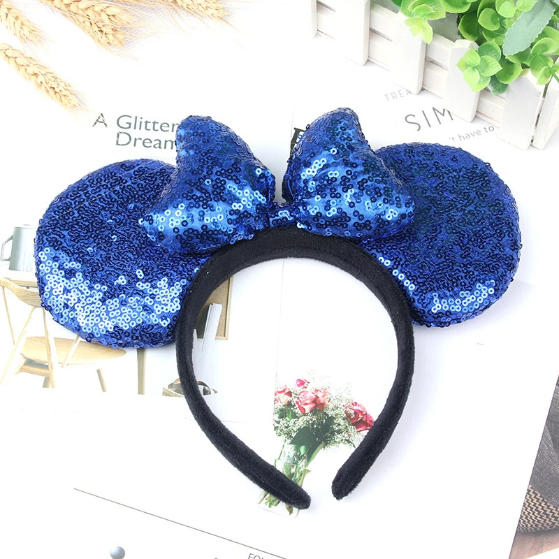 Navidad обруч Микки Минни стерео блестки бант повязка на голову с блестками микки