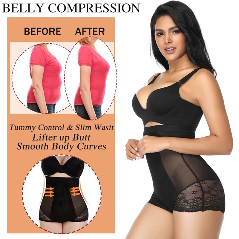 Для женщин Корректирующее белье трусики без швов Высокая Талия для похудения