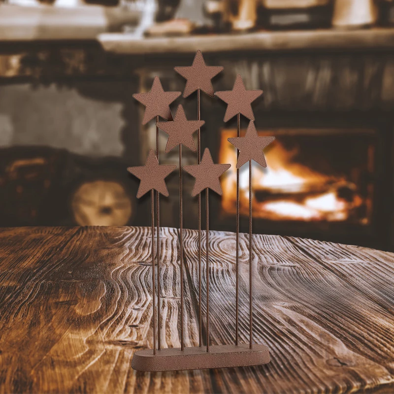 

Star Wooden Handicraft Ornaments Self-Assembly 7 Stars Nativity Accessory Willow Tree Star Backdrop CANQ889