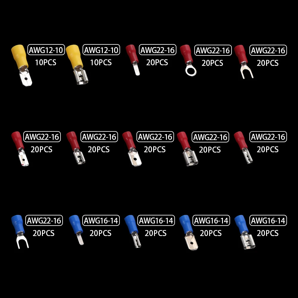 280/шт электрические кабельные наконечники разные стильные клеммы для проводов