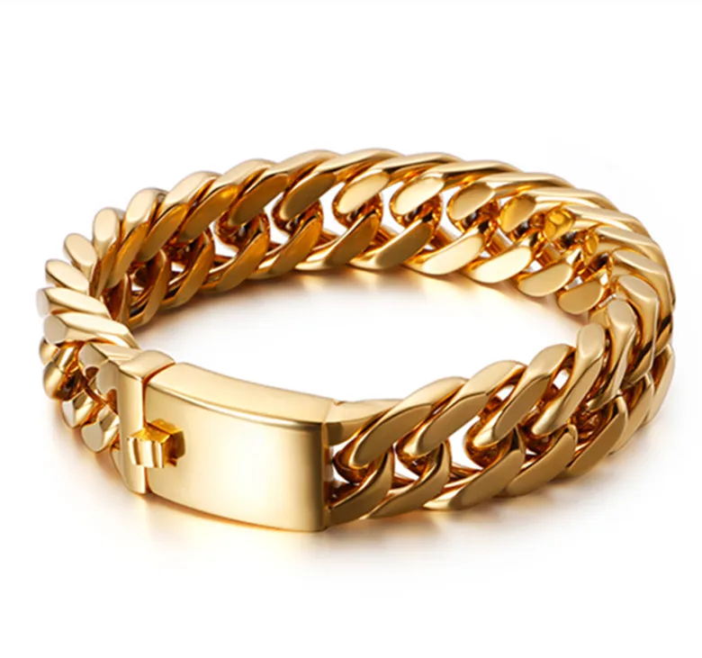 KALEN 15 мм Ширина Нержавеющая сталь классический ссылка браслет-цепочка для Для