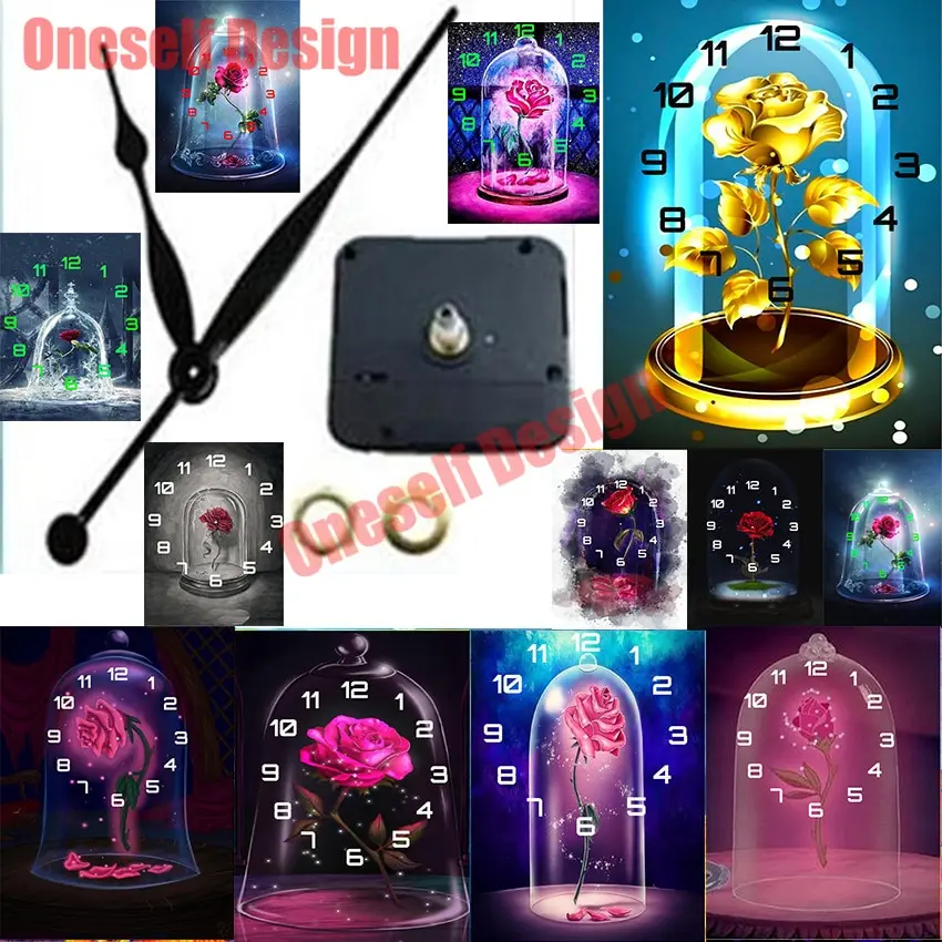 

5d diamond mosaic sale flower clock 5d diamond painting full square/round magic flower clock diy diamond embroidery full set