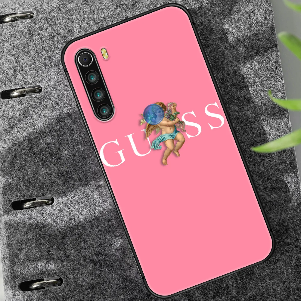 

French fashion luxury brand guess Phone Case Cover Hull For XIAOMI Redmi 7 7a 8 8a 9 10X NOTE 6 7 7s 8 8t 9 9s Pro Max black
