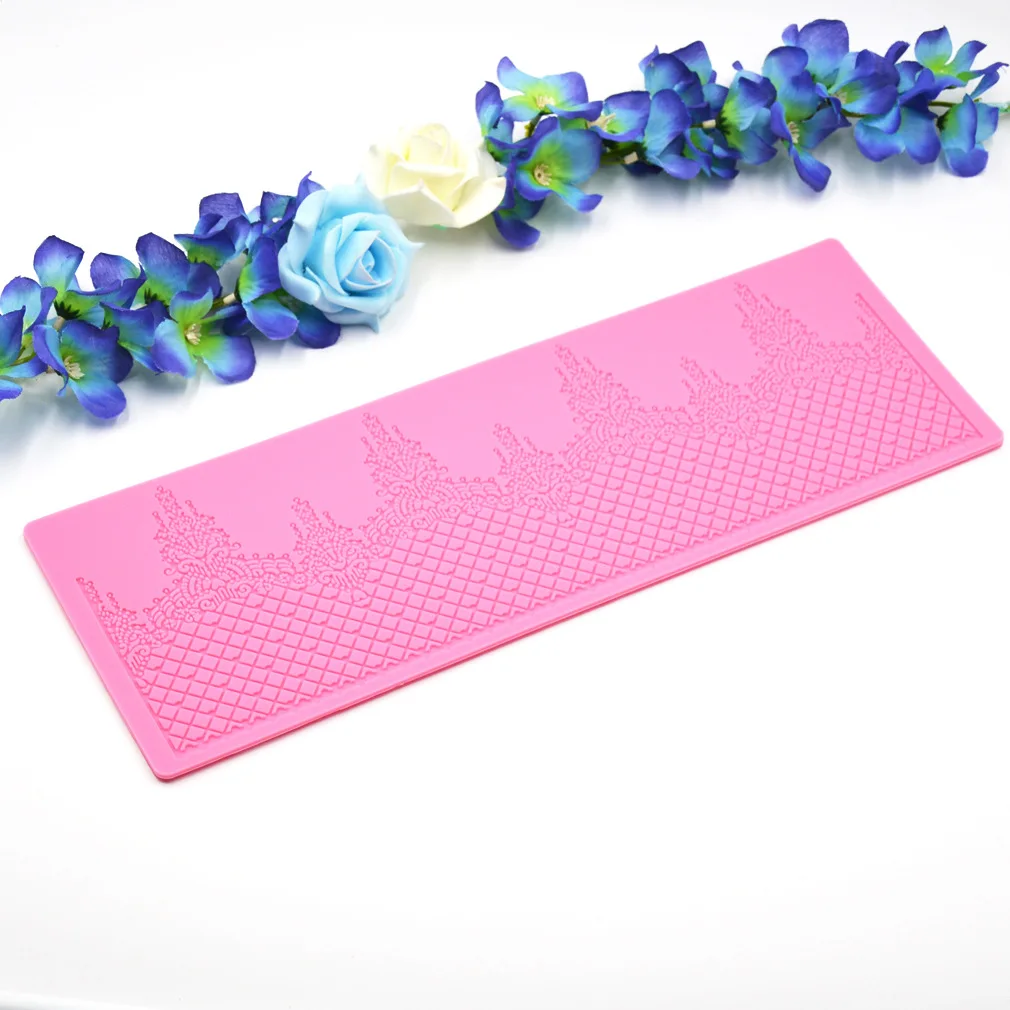 Новинка большой размер корона кружевной коврик помадка торт силиконовая форма