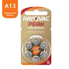 Батареи для слухового аппарата 60 шт.10 карт RAYOVAC PEAK 1,45 в 13A A13 13 P13 PR48, Цинковый воздушный Аккумулятор для слуховых аппаратов BTE CIC RIC OE