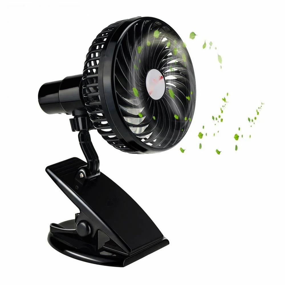 

Mini Mute Clip Fan Rechargeable Silent 4 Blades Baby Stroller Fans Portable Air Cooling 3 Speeds Desk USB Fan with USB Output