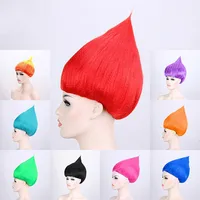 Halloween Colorful Adult Troll Style Festival Party Elf Pixie Wig Cartoon Characters Poppy Costume Cosplay Magic Fairy Hair