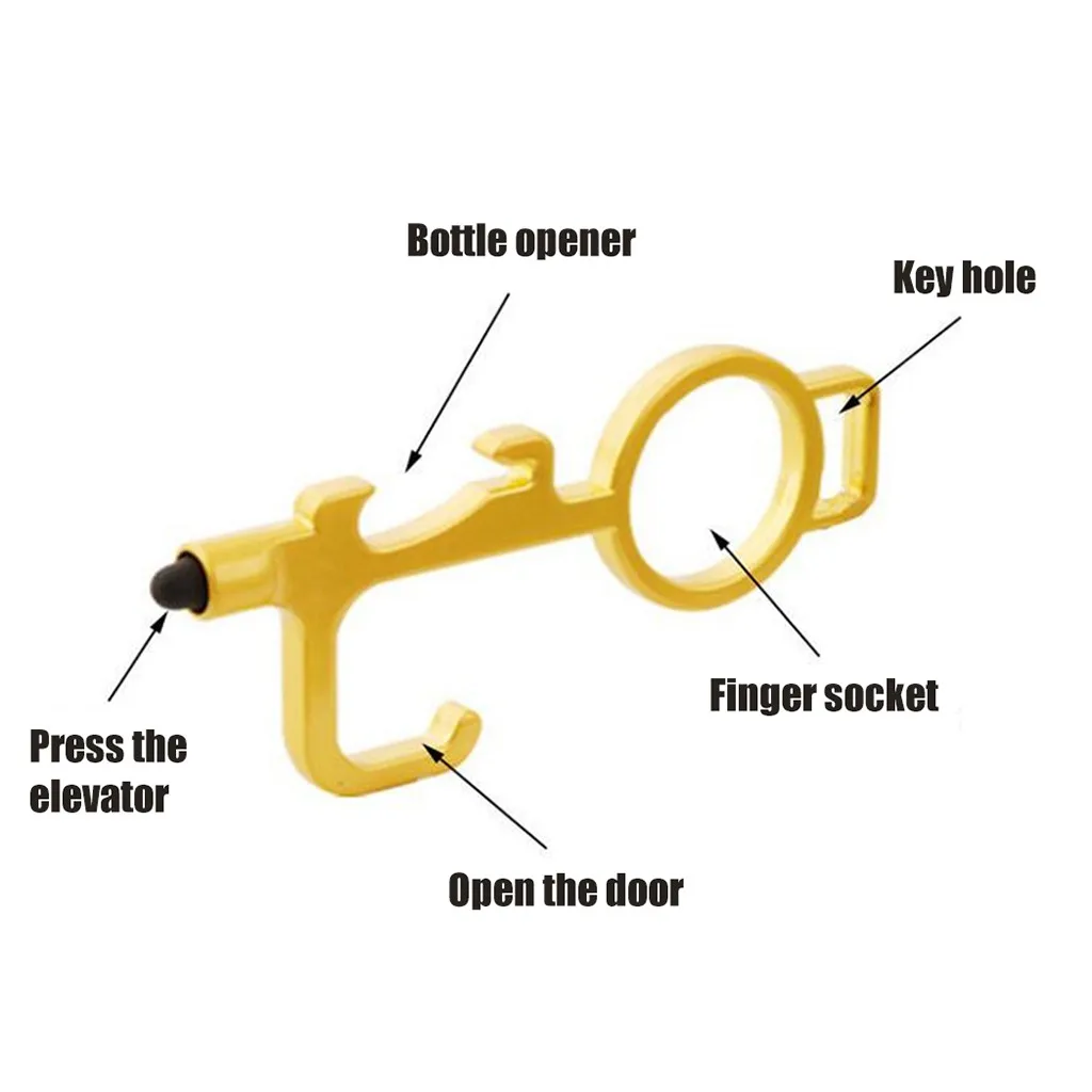 Safety Door Opener No Touch key Portable Anti-germ Elevator Button Drawer Handle Assistant safe Contactless Tool | Дом и сад