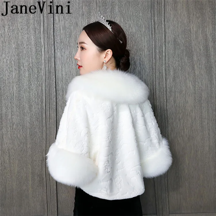 Меховое пальто невесты цвета слоновой кости jaevini 2020 свадебное платье с рукавом до