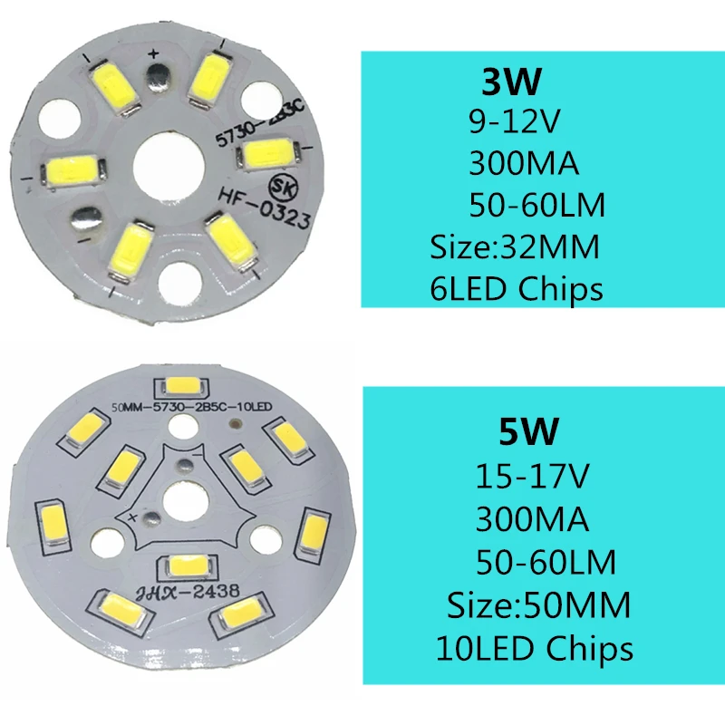 5 шт./лот 3 Вт 7 9 12 18 24 5730 яркость SMD световая Панель Светодиодная лампа панель для