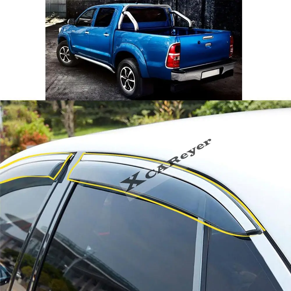 

For Toyota Hilux Fortuner Sw4 2012 2013 2014 Car Body Styling Sticker Plastic Window Glass Wind Visor Rain/Sun Guard Vent Parts