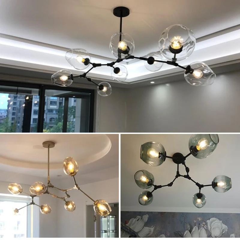 Светодиодная люстра E27 для гостиной столовой спальни кухни современный