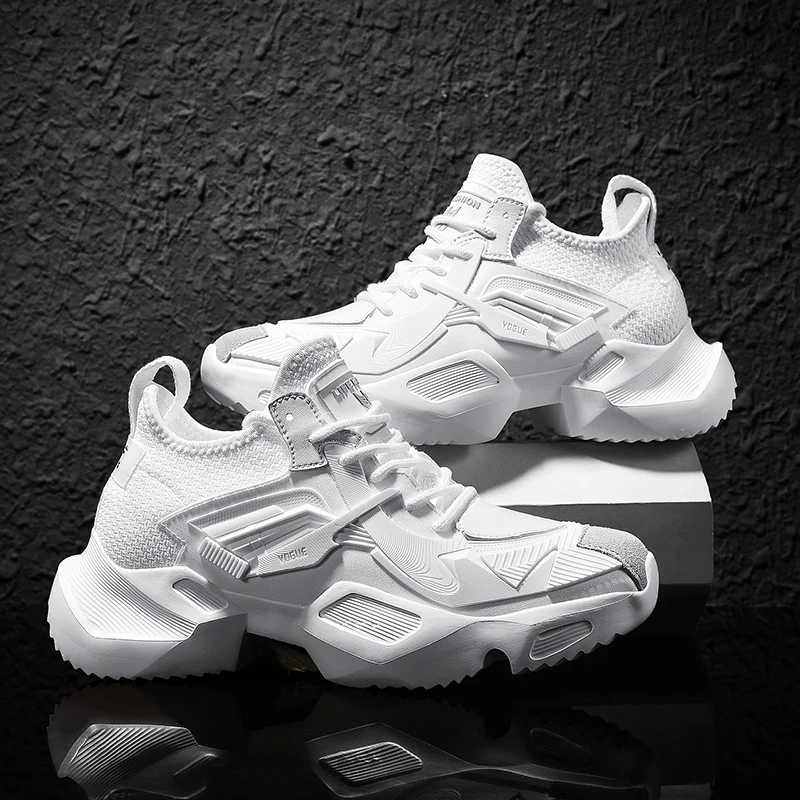 Модные дышащие сетчатые кроссовки на платформе для мужчин модная повседневная