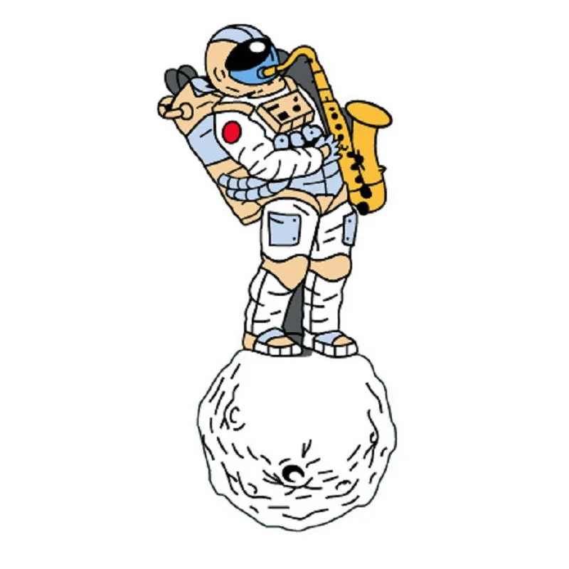 

Creative Astronaut Saxophone In Space Playing Enamel Pins To Send Friends A Gift Collection Commemorative Badge Brooch