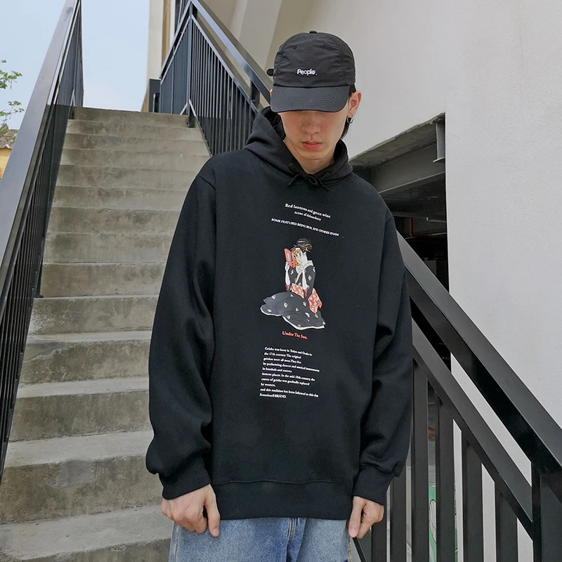HISTREX Japan Harajuku Ukiyo-e мужские толстовки с капюшоном повседневная куртка принтом