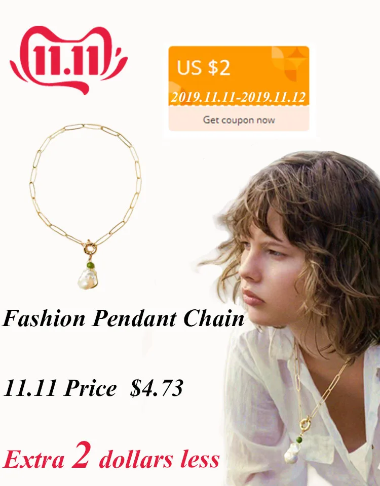 Цепочка Из Нержавеющей Стали богемная жемчужная подвеска в стиле барокко