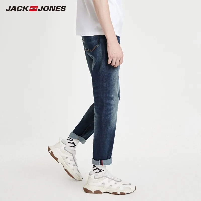 JackJones мужские модные трендовые зауженные Стрейчевые джинсы джинсовые брюки