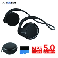 arikasen bluetooth headphones with tf card mp3 player sport bluetooth 5 0 earphone wireless headsetswith carry case microphone