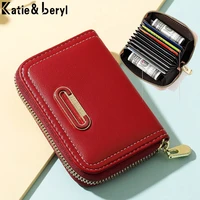 solid color card holder purse wallets womens pu leather multiple card slots wallet small coin purse female zipper pocket bags