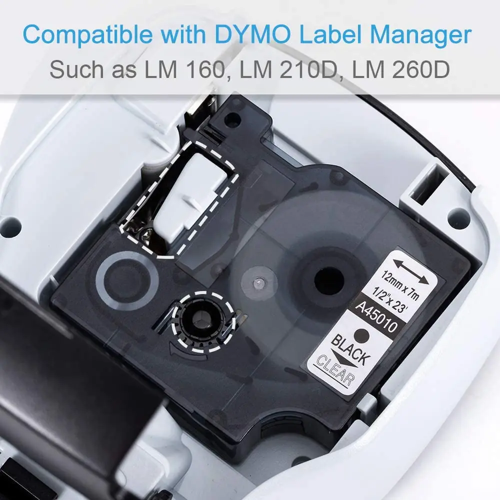 Unistar этикетка 12 мм совместимая с женской ярлыком 45013 черная на белом для Dymo LabelManage