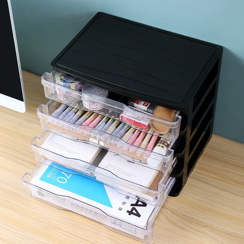 

Multi-layer Plastic Desktop Drawer Storage Box Cosmetics Jewelry Finishing Transparent Storage Box Dressing Table Shelf