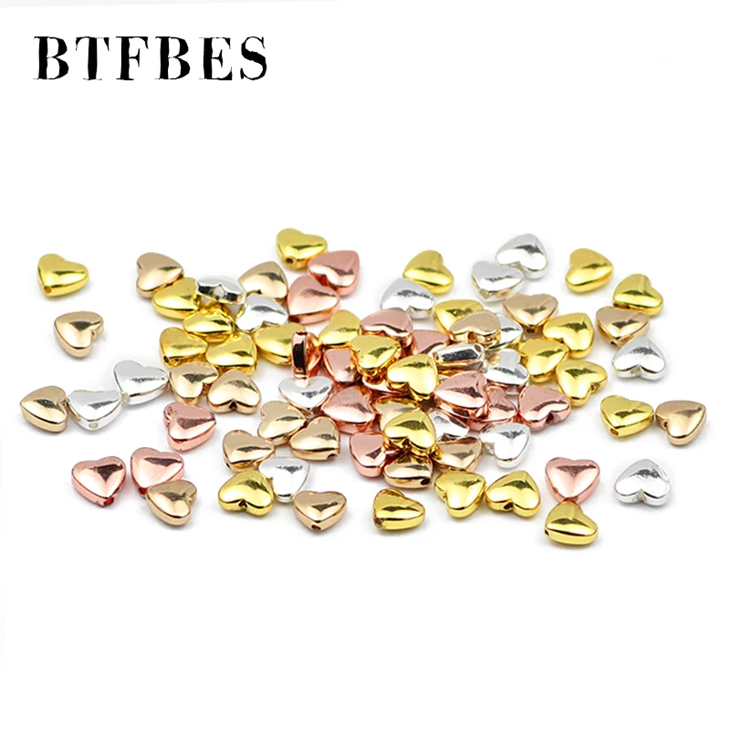 Гематит натуральный камень золото серебро Персиковое сердце 6 мм свободные