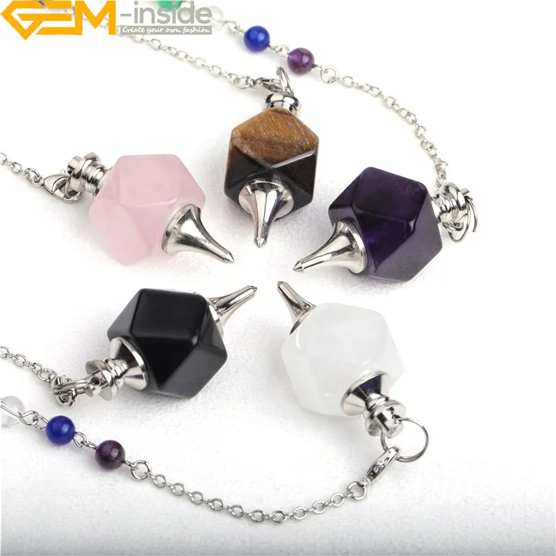 Merkaba натуральный приданый маятник с чакрами для гадания Настоящий камень реики