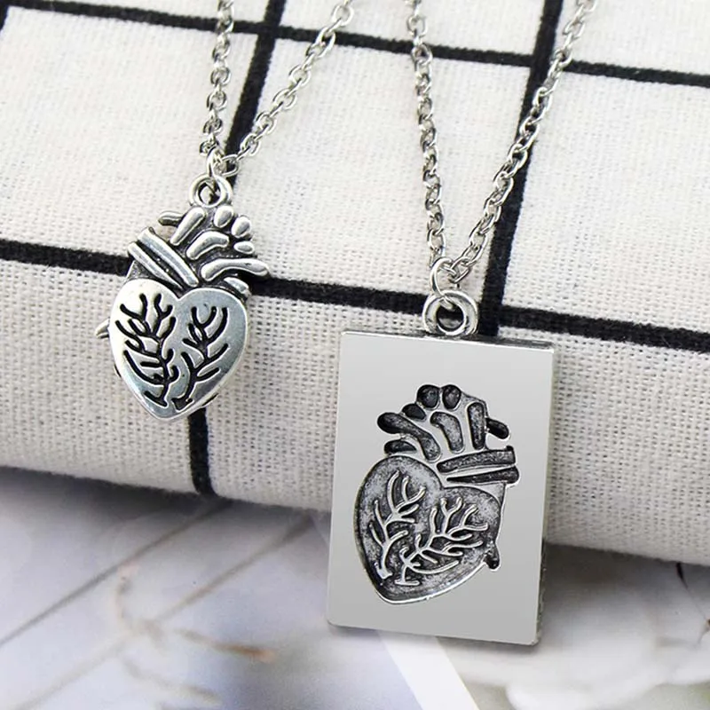 Креативная парная анатомическая подвеска в форме сердца ожерелье подвески
