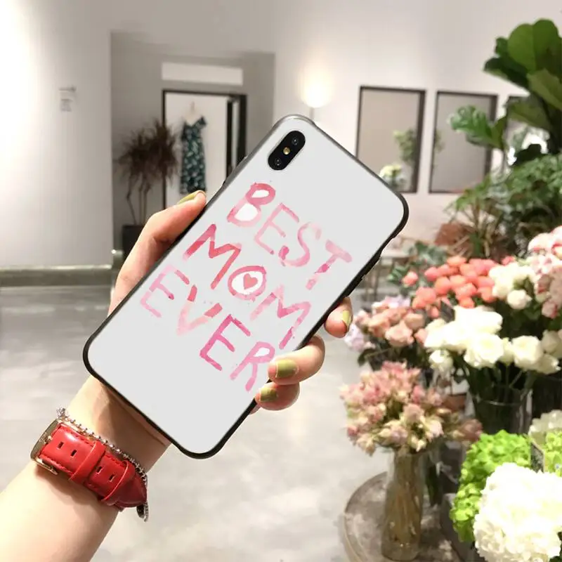 Мягкий черный Чехол CUTEWANAN для телефона с надписью Best Mom на день матери iPhone 11 pro XS MAX 8