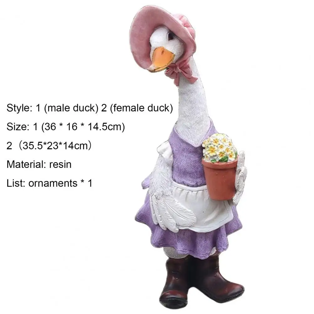 

2021 Animal Statue Exquisite Anti-deform Garden Cute Resin Duck Sculpture for Office Home Decoration Craft Figurines Miniatures